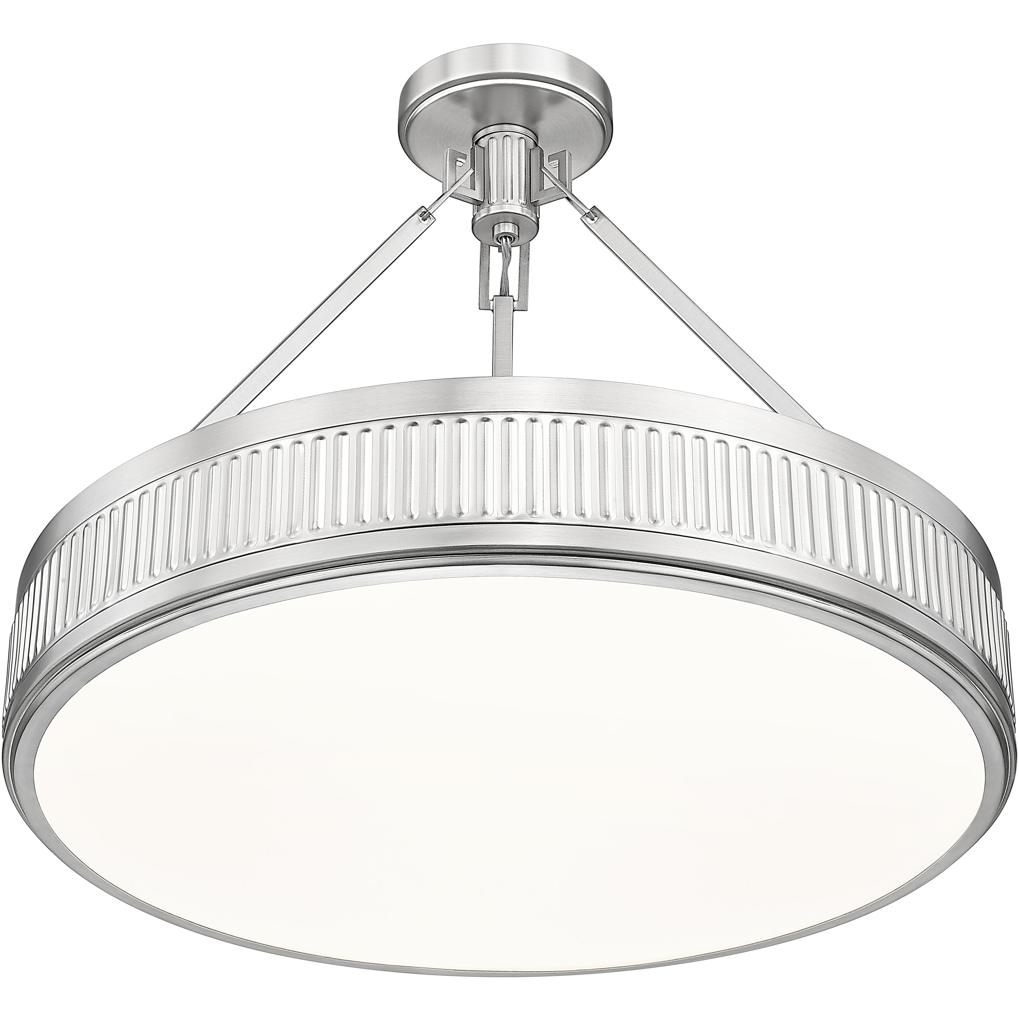 Quinn LED 22 inch Satin Nickel Semi Flush Mount Ceiling Light