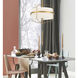 Transitional 3 Light 16.25 inch Natural Brass Pendant Ceiling Light