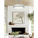 Quinn LED 22 inch Satin Nickel Semi Flush Mount Ceiling Light