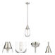 Malone 1 Light 6 inch Satin Nickel Pendant Ceiling Light in Clear Glass