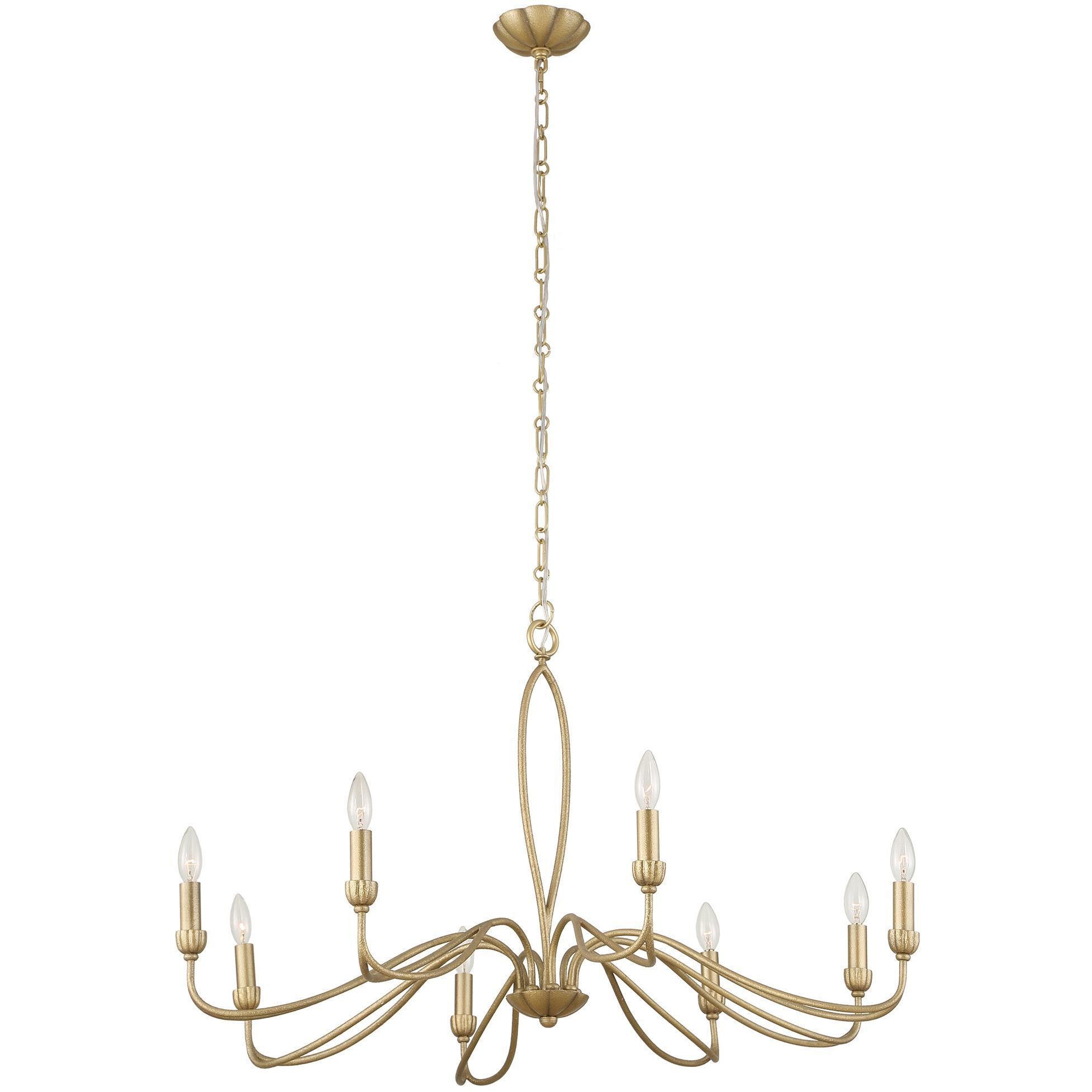 Corella 8 Light 40 inch Textured Soft Gold Chandelier Ceiling Light