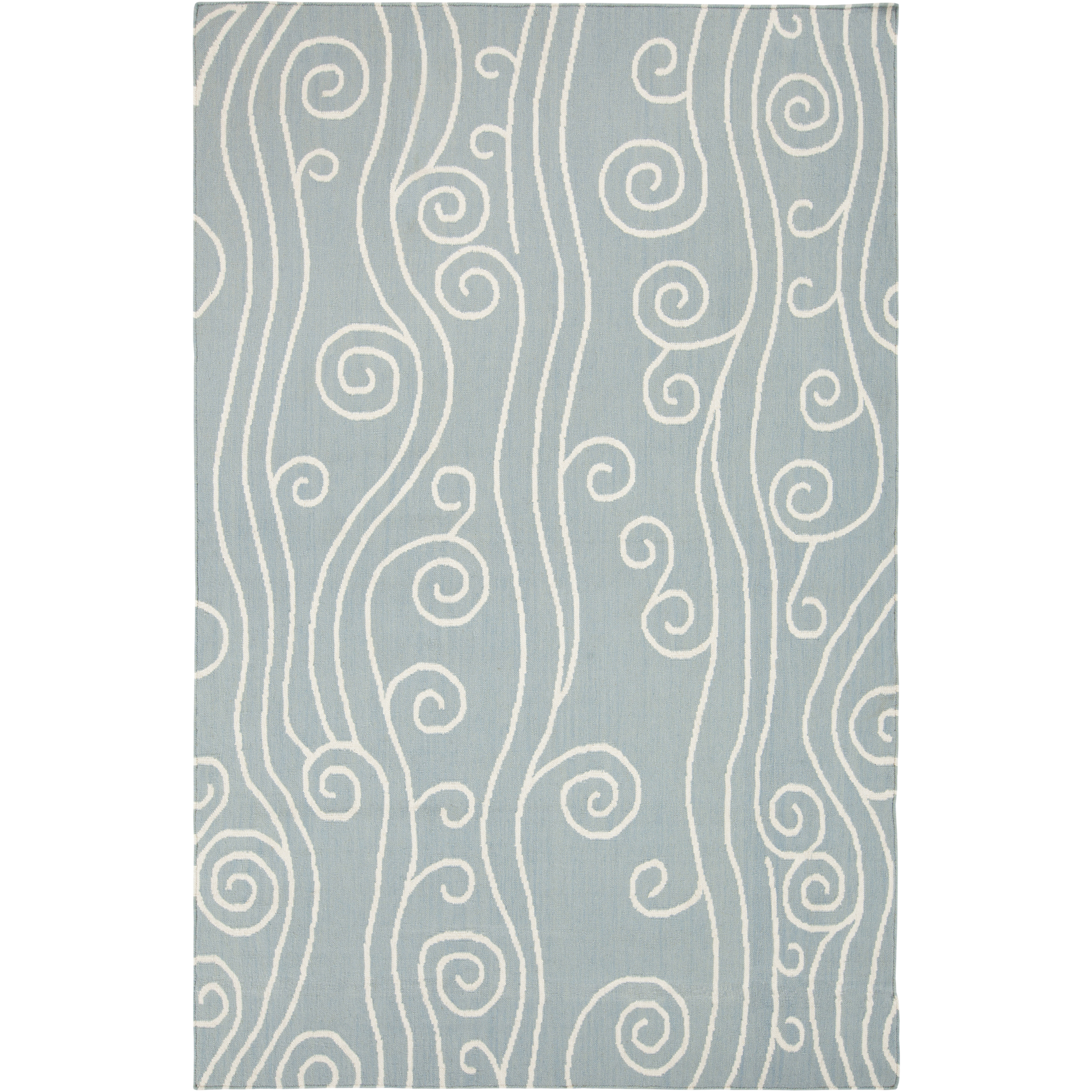 Boardwalk 156 X 108 inch Aqua, Ivory Rug