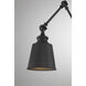Farmhouse 60.00 watt Matte Black Adjustable Wall Sconce Wall Light