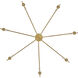 Hux 7 Light 36 inch Lacquered Brass with Warm White Chandelier Ceiling Light