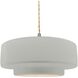 Radiance Collection - Tier Pendant Ceiling Light in Brushed Nickel, Dedicated LED, Beige Twist Cord, Matte White, 14.5W x 5.25H, Form+Finish+Function
