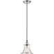 Vintage 1 Light 7.75 inch Polished Nickel Pendant Ceiling Light