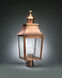Sharon 1 Light 25 inch Antique Brass Post Lamp in Clear Seedy Glass, One 75W Medium with Chimney