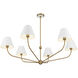 Xavier 6 Light 48 inch Vibrant Gold Chandelier Ceiling Light in Vibrant Gold and White