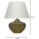 Monroe 20.75 inch 100 watt Olive Green Reactive Glaze Table Lamp Portable Light, Inline