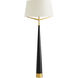 Elden 68.5 inch 150 watt Black and Antique Brass Floor Lamp Portable Light