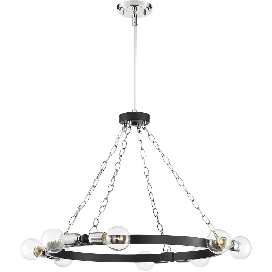Huxton 8 Light 29.75 inch Black Chandelier Ceiling Light