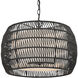 Everly 4 Light 19 inch Matte Black Pendant Ceiling Light in Natural Rattan
