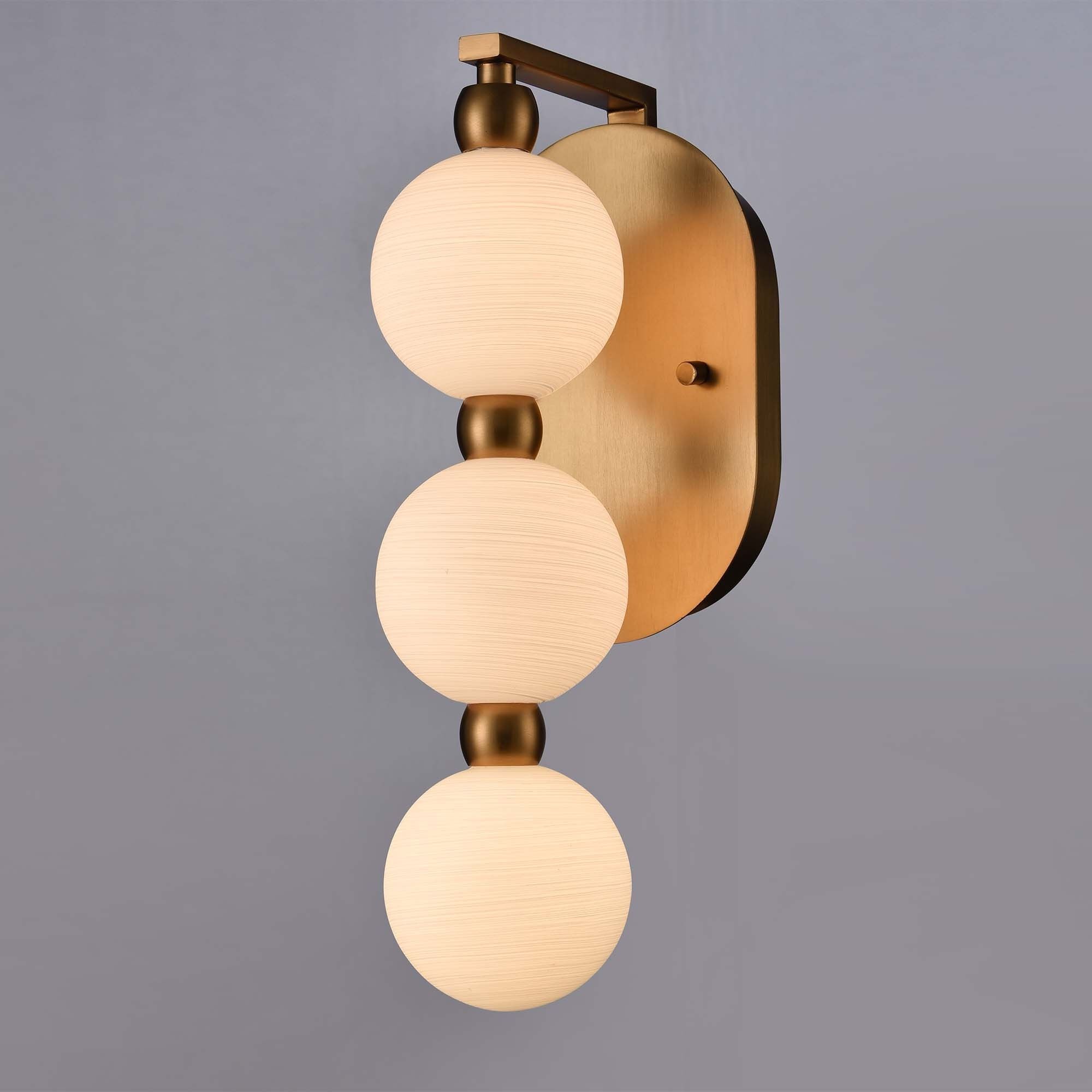 Mod 3 Light 6.75 inch Satin Brass Sconce Wall Light