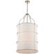 Carson 8 Light 20 inch Polished Nickel Foyer Pendant Ceiling Light in Off White