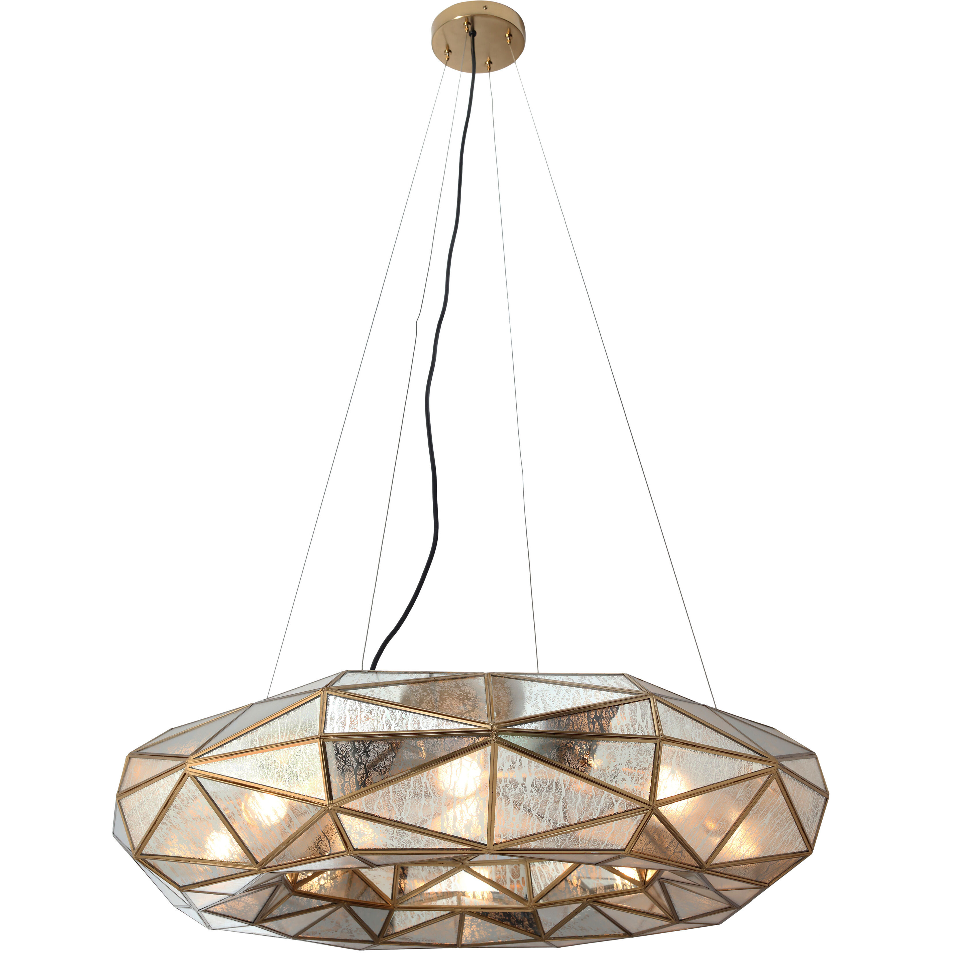 Geo-Gem 8 Light 35.5 inch Brass Antique Chandelier Ceiling Light