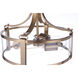 Elliot 3 Light 13 inch Satin Brass Semi Flush Ceiling Light