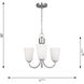 Miles 3 Light 21.5 inch Satin Brass Chandelier Ceiling Light