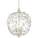 Crystal Bud 3 Light 13 inch Silver Granello Chandelier Ceiling Light