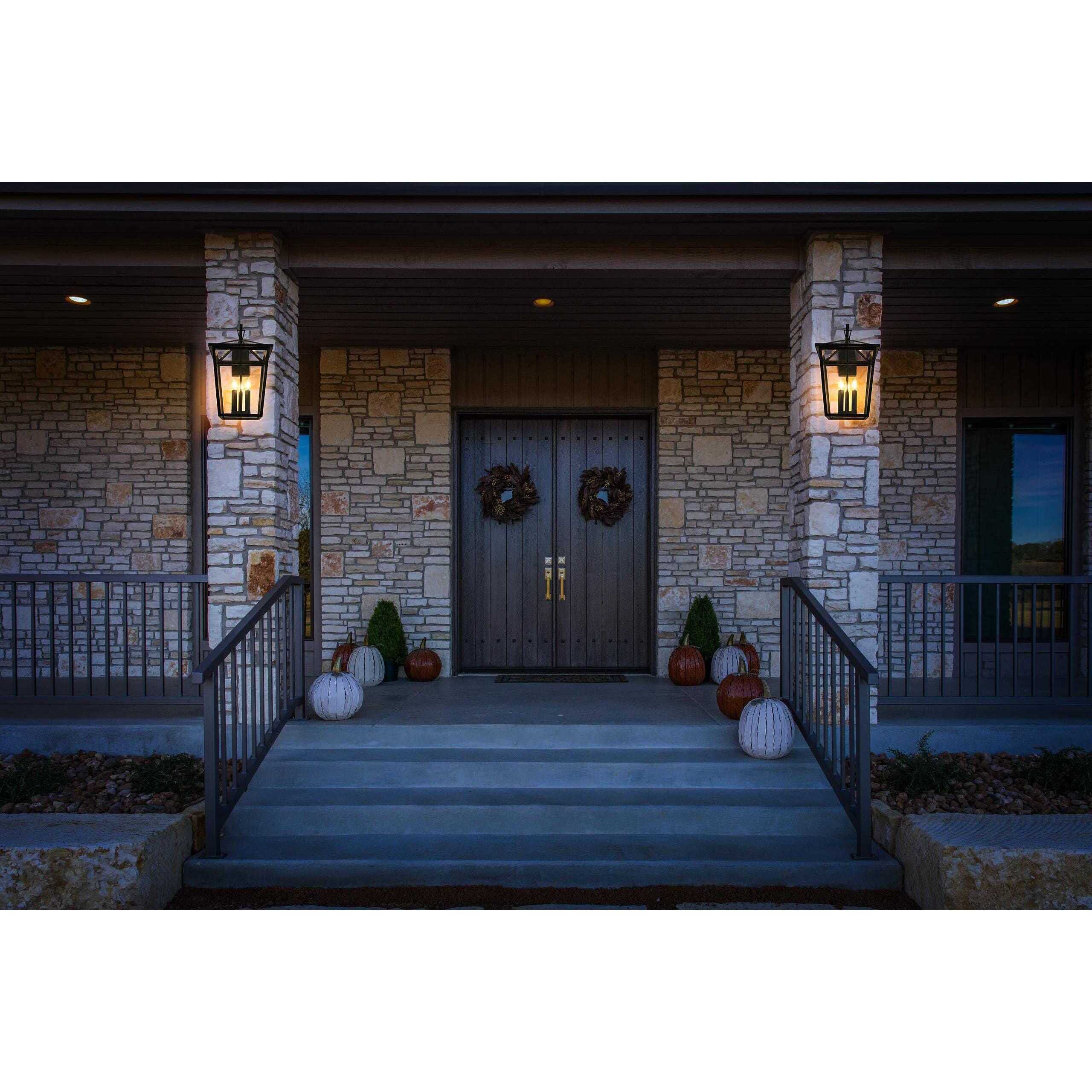 Oxford 3 Light 23 inch Black Outdoor Wall Sconce