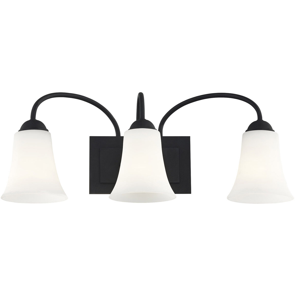 Ridgedale 3 Light 24 inch Black Bath Vanity Wall Light