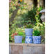 Terracotta Blue and White Outdoor Planter, Set of 4