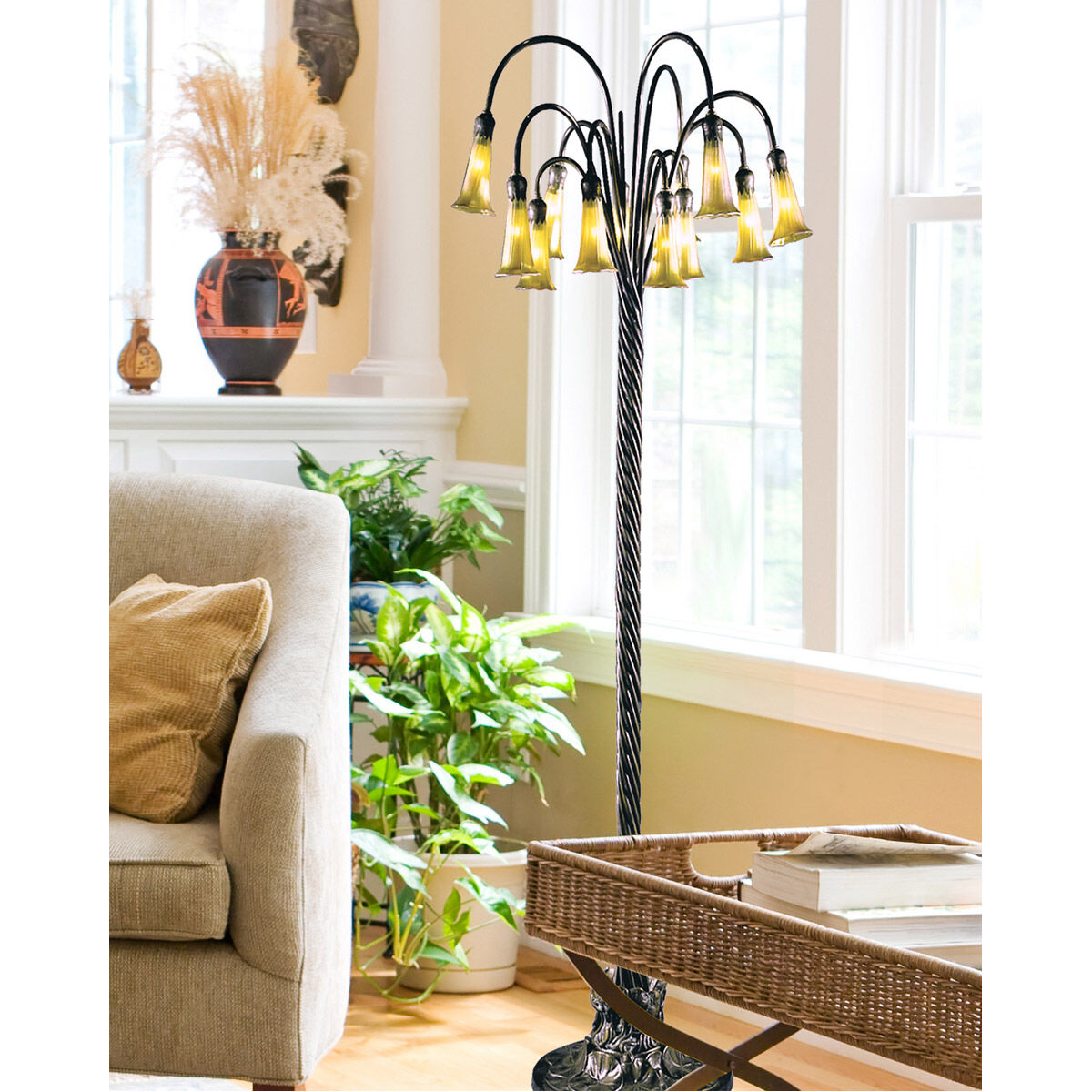 Evelyn 63 inch 25.00 watt Antique Bronze Verde Floor Lamp Portable Light