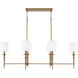 Abbie 6 Light 48 inch Aged Brass Island Light Ceiling Light