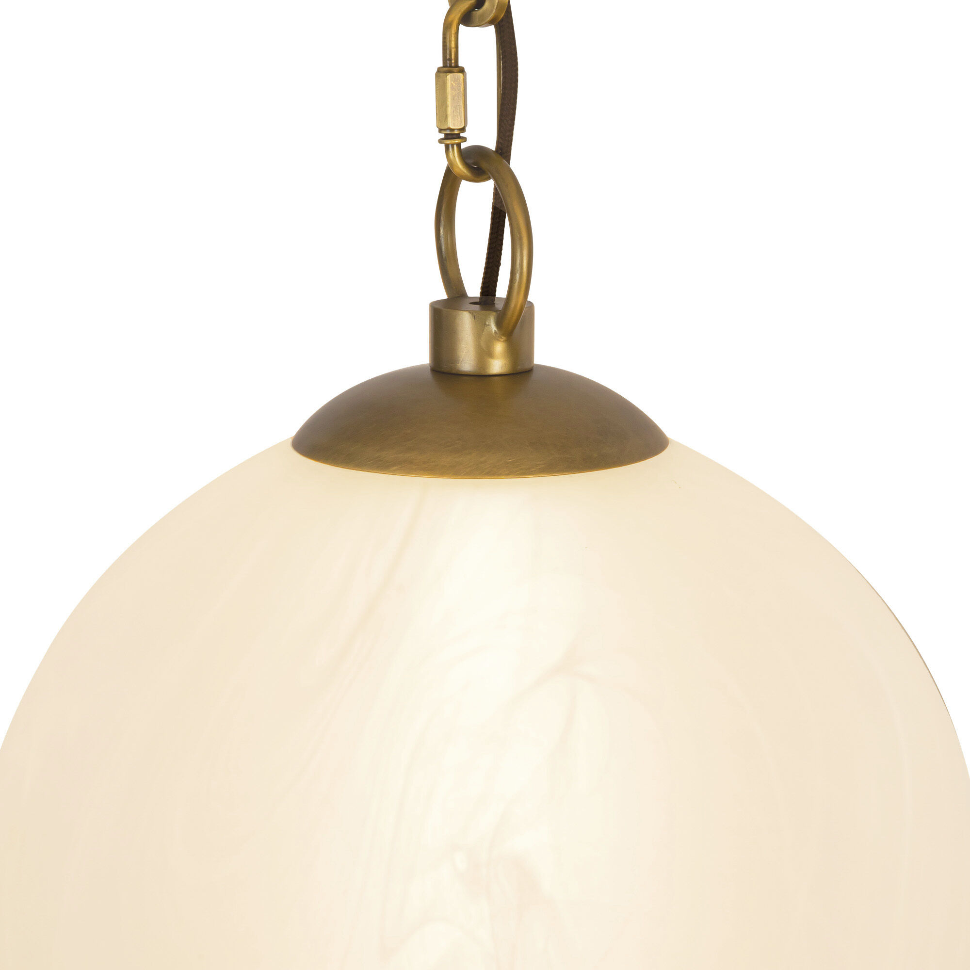 Petra 9.88 inch Vintage Brass and Cloud Glass Chandelier Ceiling Light
