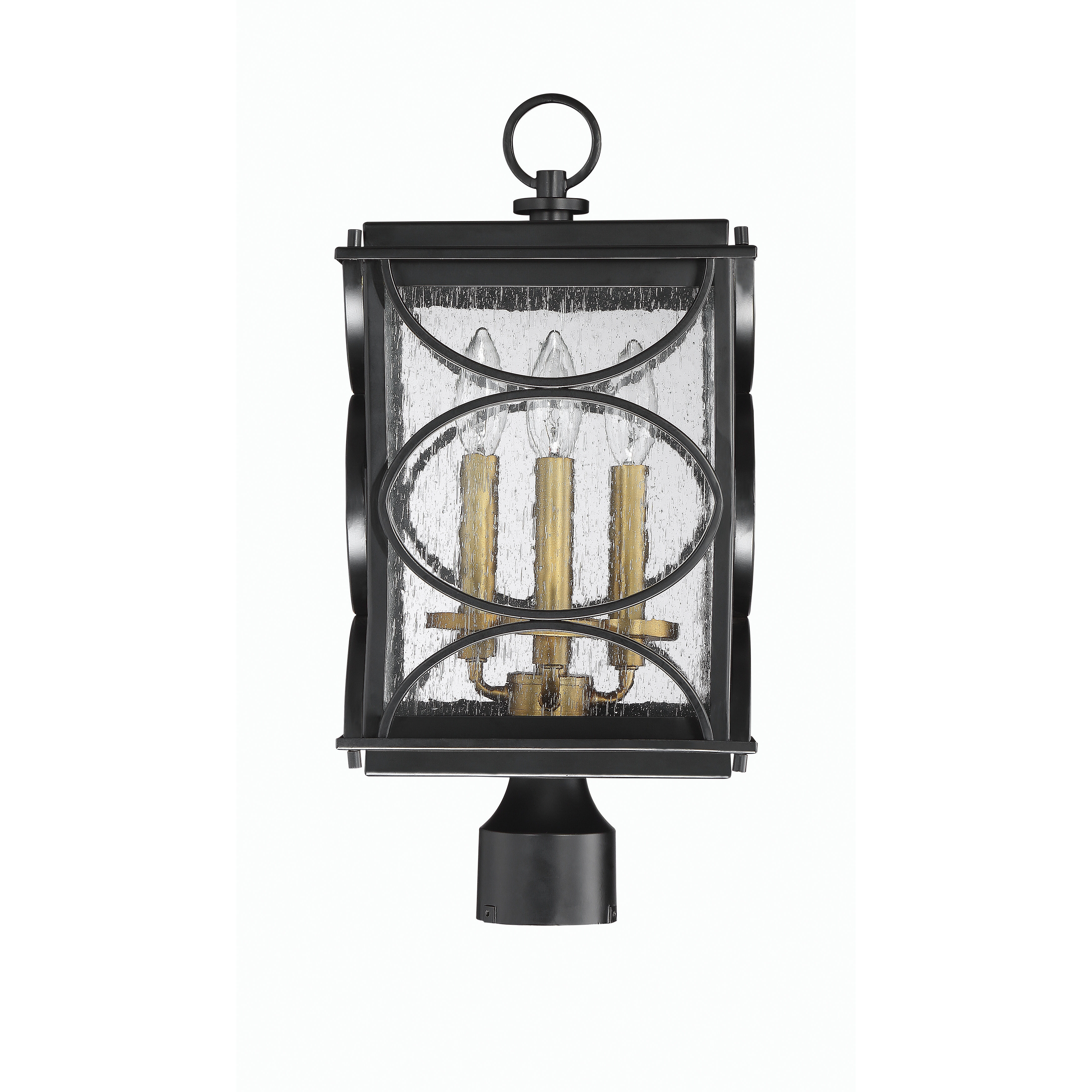 Hamilton 4 Light 19 inch Midnight/Patina Aged Brass Outdoor Post Mount