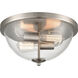 Astoria 2 Light 13.5 inch Brushed Nickel Flush Mount Ceiling Light