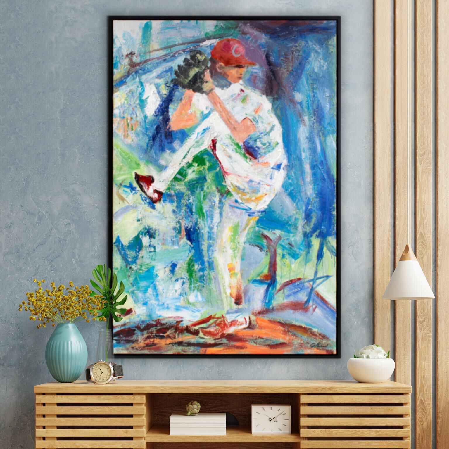 Wind Up 61.75 X 41.75 inch Hand Painted Canvas