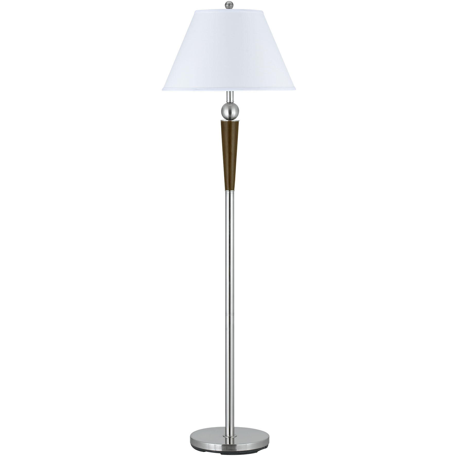 Hotel 60 inch 100 watt Brushed Steel and Espresso Floor Lamp Portable Light