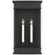C&M by Chapman & Myers Cupertino 2 Light 19.13 inch Textured Black Outdoor Wall Lantern
