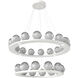Cabochon LED 46.8 inch Salt White with White Marble Chandelier Ceiling Light in 3000K LED, Smoke, Two-Tier