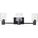 Clarksville 3 Light 24 inch Matte Black Vanity Light Wall Light