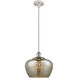 Ballston Large Fenton LED 11 inch White and Polished Chrome Pendant Ceiling Light in Mercury Glass, Ballston
