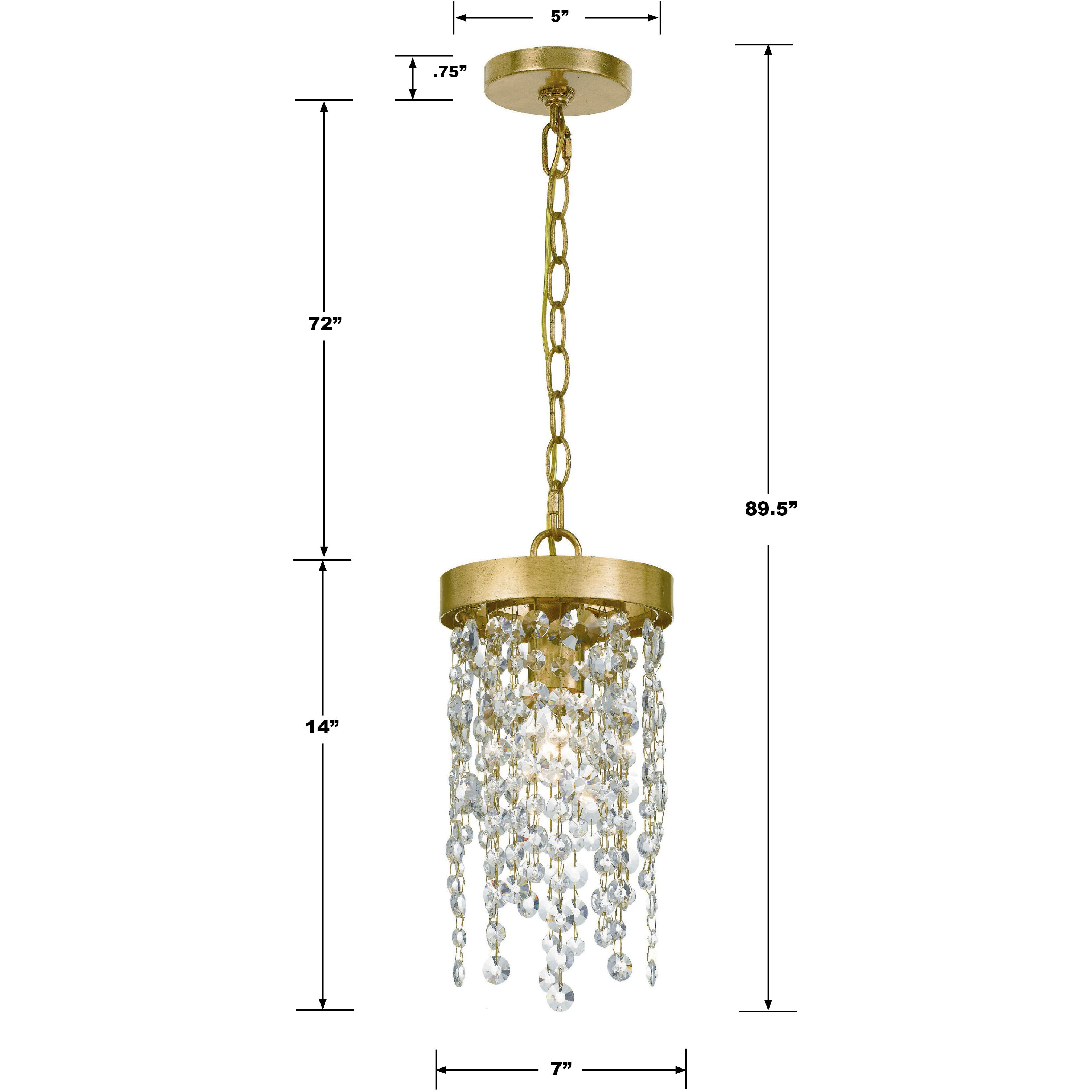 Winham 1 Light 7 inch Antique Gold Mini Pendant Ceiling Light