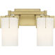 Froselle 2 Light 13.25 inch Vintage Brass Bathroom Vanity Light Wall Light