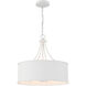 Traditional 4 Light 18 inch Bisque White Pendant Ceiling Light