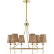 Ashbury 6 Light 30 inch Warm Brass Chandelier Ceiling Light