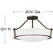 Hathaway 4 Light 20.75 inch Olde Bronze Indoor Semi-Flush Mount Ceiling Light in Etched White