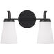 Drake 2 Light 14 inch Matte Black Vanity Light Wall Light