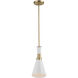 Eames 1 Light 8 inch White and Antique Brass Mini Pendant Ceiling Light