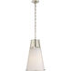 Thomas O'Brien Robinson 1 Light 11.75 inch Polished Nickel Pendant Ceiling Light in White Glass, Large