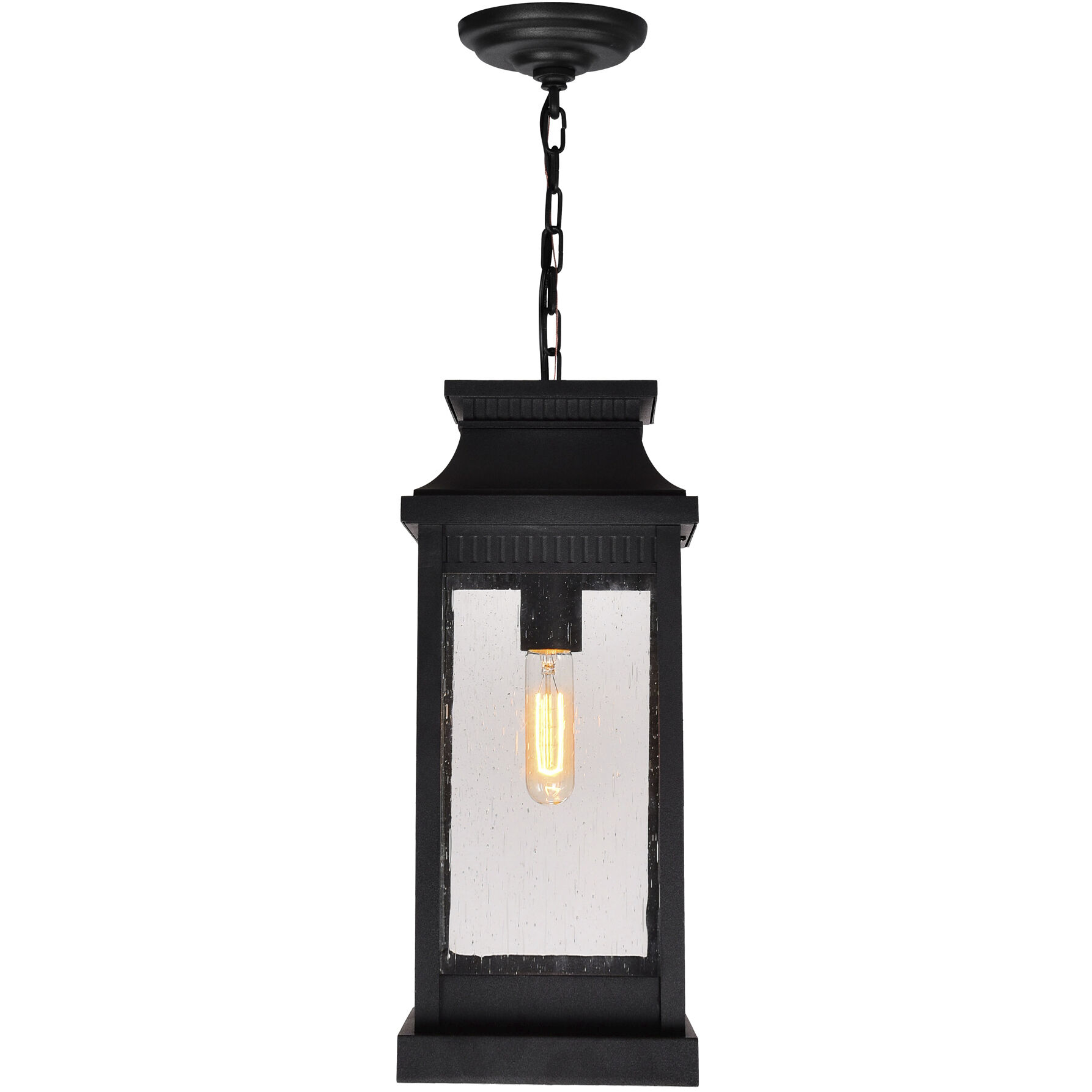 Milford 1 Light 7.25 inch Black Outdoor Hanging Light