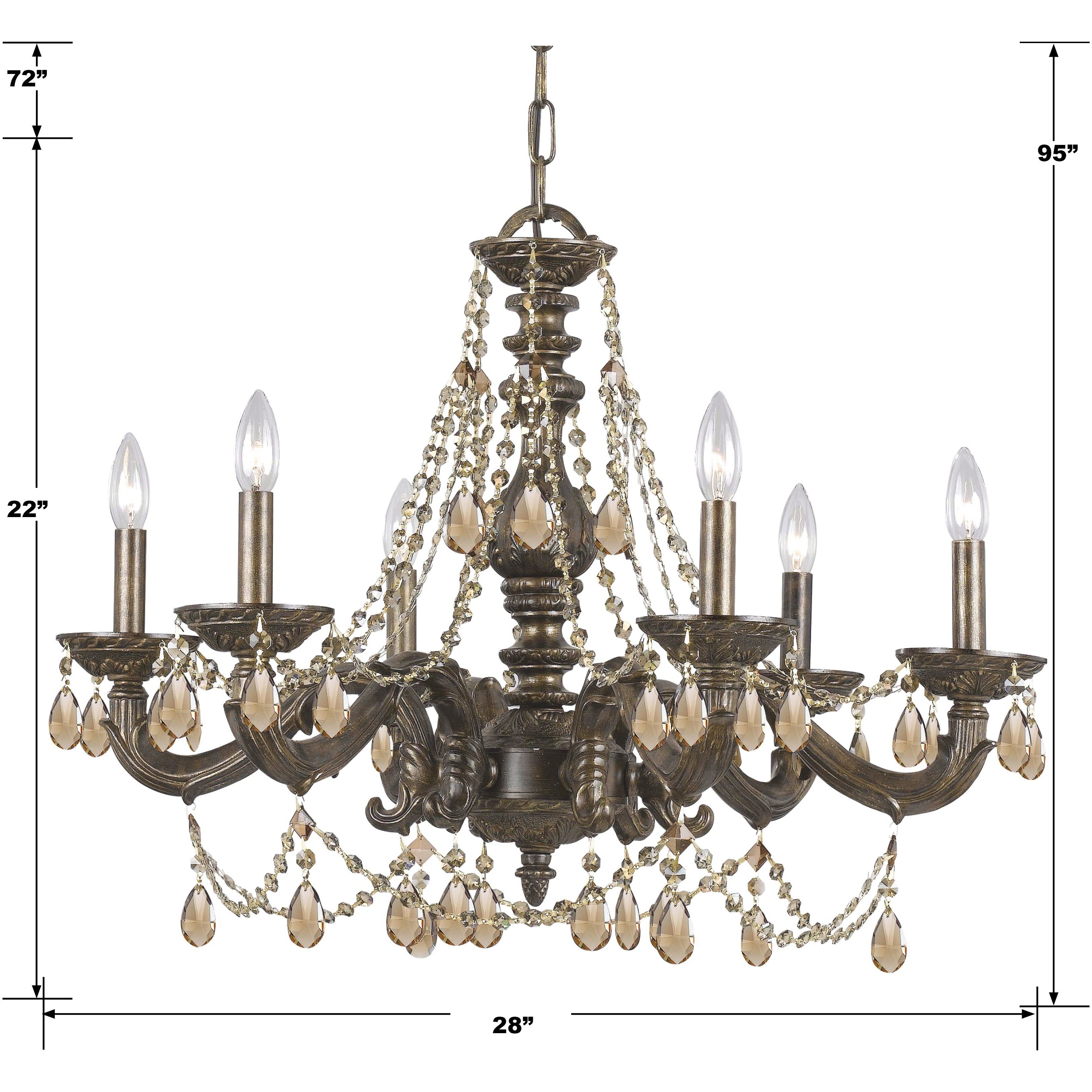 Paris Market 6 Light 28 inch Venetian Bronze Chandelier Ceiling Light in Golden Teak Hand Cut