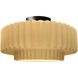 Radiance Collection - Pleated Tier 1 Light 16.5 inch Muted Yellow and Matte Black Semi-Flush Ceiling Light in Replaceable Bulb, 16.5W x 8H, Form+Finish+Function