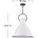 Winnie 1 Light 18 inch Polished White with Distressed Black Indoor Pendant Ceiling Light
