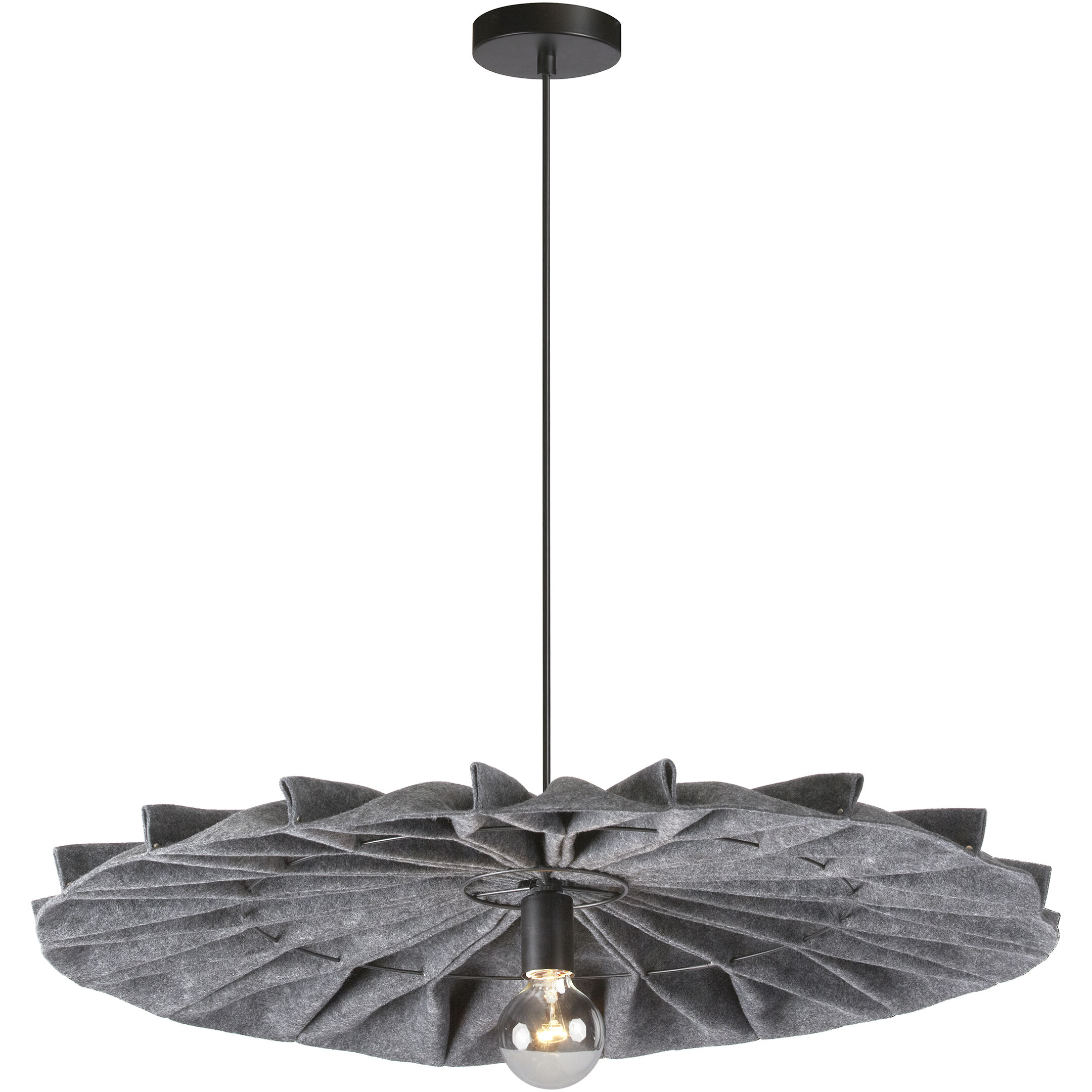 Plegado 1 Light 31 inch Matte Black Pendant Ceiling Light