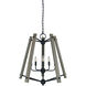 Meredith 5 Light 24 inch Matte Black Chandelier Ceiling Light